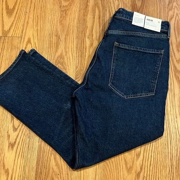 Agolde Riley High Rise Straight Crop Jeans